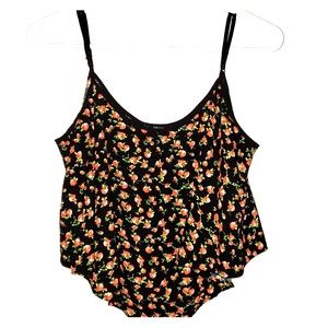 Black and Cherry Pattern Tank Top